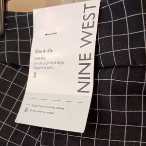 Nine West Black and White Checkered Pants